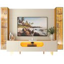 Ver mais imagens de Rack com Painel para TV até 84 Polegadas com LED 100% MDF 293CMX238CM 1 Gaveta 4 Portas Luminare Nobre