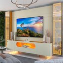 Ver imagem 6 de Rack com Painel para TV até 84 Polegadas com LED 100% MDF 293CMX238CM 1 Gaveta 4 Portas Luminare Nobre