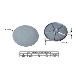 Tampa Tampão de Chão Redondo T25 Para Caixa de Gordura 25cm G.D.A. INDUSTRIA E DISTRIBUIDORA DE FUND - 3
