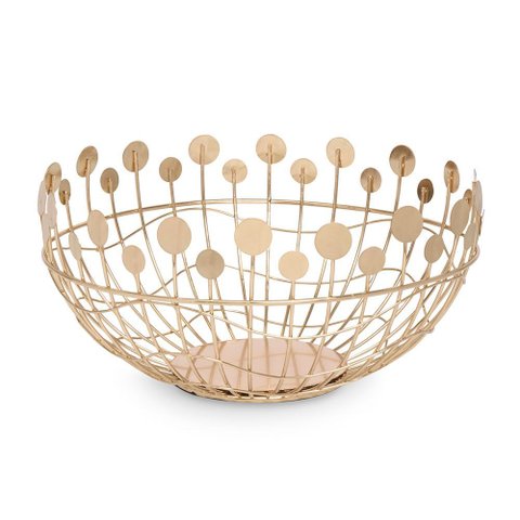 Centro de Mesa Decorativo em Metal Dourado 39cm 21246g Mart