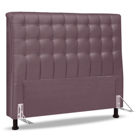 Cabeceira Cama Box Casal Queen Size Ciara 160cm Botonê com Frame Veludo Rosê - Abmaza