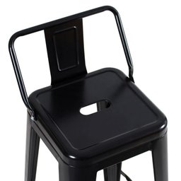 Kit 4 Banquetas Baixas Iron Tolix Titan Rivatti Encosto Baixo Preta - 5 Kit 4 Banquetas Baixas Iron Tolix Titan Rivatti Encosto Baixo Preta - 5