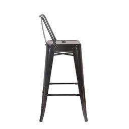 Kit 4 Banquetas Baixas Iron Tolix Titan Rivatti Encosto Baixo Preta - 3 Kit 4 Banquetas Baixas Iron Tolix Titan Rivatti Encosto Baixo Preta - 3