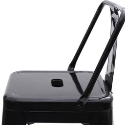 Kit 4 Banquetas Baixas Iron Tolix Titan Rivatti Encosto Baixo Preta - 6 Kit 4 Banquetas Baixas Iron Tolix Titan Rivatti Encosto Baixo Preta - 6