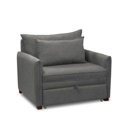 Poltrona Cama Retrátil Solteiro com Rodízio Cloe Bouclê Cinza Escuro E03 - D'rossi - 1