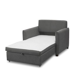 Poltrona Cama Retrátil Solteiro com Rodízio Cloe Bouclê Cinza Escuro E03 - D'rossi - 7
