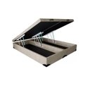 Ver imagem 1 de Cama Box Baú Casal Convencional Suede Bege Bipartido com Pistão a Gás - 138x188x41