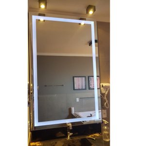 Espelho com Luz de Led 80x80 Touch Screen Branco Frio