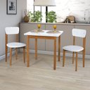 Ver imagem 1 de Mesa de Jantar Ravilar Base Madeira Maciça com 2 Cadeiras