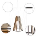 Ver imagem 6 de Luminaria Pendente Duplo Koni E27 Madeira Mdf Cr Desmontada:branco