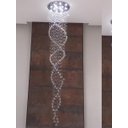 Ver imagem 5 de Lustre Pendente Grande em Cristais Legítimos K9 Base em Inox Prateada para Pé Direito Duplo 2,50m