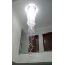 Ver imagem 7 de Lustre Pendente Grande em Cristais Legítimos K9 Base em Inox Prateada para Pé Direito Duplo 2,50m