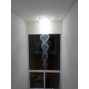 Ver imagem 2 de Lustre Pendente Grande em Cristais Legítimos K9 Base em Inox Prateada para Pé Direito Duplo 2,50m