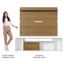 Ver imagem 7 de Rack Madesa Cancun e Painel para Tv até 65 Polegadas - Branco/rustic/rustic