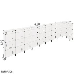 Balcão L em Vidro Temperado - 4,50 x 1,10 x 0,30 - 1