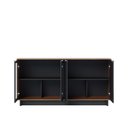 Ver imagem 6 de Cristaleira Guanabara com Aparador para Sala Buffet Vitória Noce Milano Preto Acetinado – Colibri
