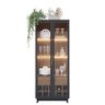 Cristaleira Guanabara com Aparador para Sala Buffet Vitória Noce Milano Preto Acetinado – Colibri - 2