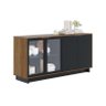 Cristaleira Guanabara com Aparador para Sala Buffet Vitória Noce Milano Preto Acetinado – Colibri - 5