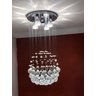 Lustre Pendente em Cristais Legítimos Moderno Globo Base 23cm em Inox Espelhado - 1