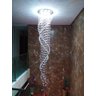 Lustre Pendente em Cristais Legítimos K9 com 2,50m para Escada Espiral Duplo Pé Direito Alto - 4