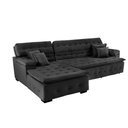 Ver imagem 1 de Sofá Orlando 2.40x1.70m com Chaise, Retrátil e Reclinável - Preto