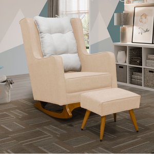 Poltrona de Amamentação Balanço Diana com Puff - Lg Decor Baby