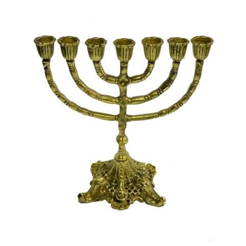 Castiçal de Metal Dourado Ouro para 07 Velas 30x26x15cm Mard Metais
