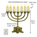 Ver imagem 4 de Castiçal de Metal Dourado Ouro para 07 Velas 30x26x15cm Mard Metais