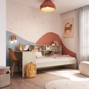 Ver imagem 4 de Cama de Solteiro com Escrivaninha e Estante C/cantos Arrendondados Linha Infanto Completa Móveis