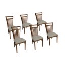 Ver imagem 1 de Kit 6 Cadeira de Jantar em Madeira Maciça Estofada Larissa