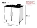 Ver imagem 3 de Balcão para Cooktop de 4 Bocas Luanda Cor Preto Marmorizado - Preto Marmorizado