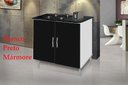 Ver imagem 6 de Balcão para Cooktop de 4 Bocas Luanda Cor Preto Marmorizado - Preto Marmorizado