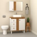 Ver imagem 2 de Gabinete para Banheiro Sofia 80cm com Pé Branco
