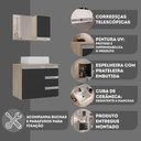 Ver imagem 3 de Conjunto Gabinete Banheiro Prisma 60cm Gabinete + Cuba + Espelheira Madeirado Preto