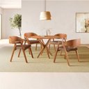 Ver imagem 1 de Conjunto de Mesa Redonda 100cm com 4 Cadeiras Luna Marrom/Freijó Yescasa