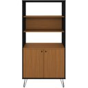 Ver imagem 3 de Estante Multiuso com 02 Portas 03 Prateleiras 183x90cm Hit A02 Freijó Preto - Lyam Decor