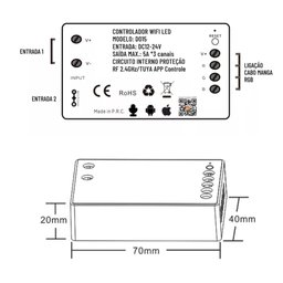 Controlador Wi-Fi Inteligente Tuya RGB - LED Via Alexa, Google Assistant, Ifttt e Smartphone - 2
