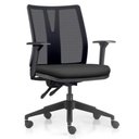 Ver imagem 1 de Cadeira de Escritório Giratória Diretor Flow F02 Base Preta Sintético Preto - Lyam Decor