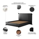 Ver imagem 3 de Cama Queen Flutuante com Cabeceira 160cm Lyra Sintético Preto S05 - Mpozenato