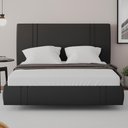 Ver imagem 6 de Cama Queen Flutuante com Cabeceira 160cm Lyra Sintético Preto S05 - Mpozenato