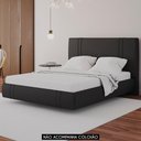 Ver imagem 2 de Cama Queen Flutuante com Cabeceira 160cm Lyra Sintético Preto S05 - Mpozenato