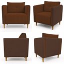 Ver imagem 6 de Poltrona Decorativa Aviv para Sala Escritório Recepção Luxo Linho Premium Easy Clean Corino Premium