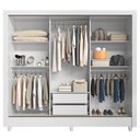 Ver imagem 2 de Guarda-roupa Casal Office 3 Portas 2 Gavetas Branco - Pnr Móveis