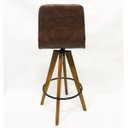 Ver imagem 6 de Kit 2 Banquetas Decorativa Gomada Marrom Base Giratória Madeira - Poltronas do Sul