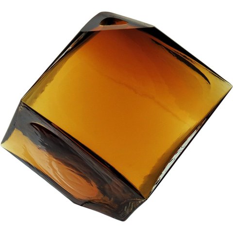 Vaso Decorativo de Vidro Âmbar 11x11x11cm Enfeite Sala Mesa Estante Aparador