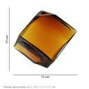 Ver imagem 2 de Vaso Decorativo de Vidro Âmbar 11x11x11cm Enfeite Sala Mesa Estante Aparador