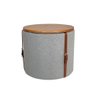 Banco Puff Amsterdã Baú e Mesa de Madeira Linho Cinza Claro - 1