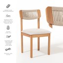 Ver imagem 5 de Kit 6 Cadeiras com Encosto Corda Assento Estofado Florença Bege/Areia/Cru/Verniz Mel