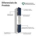 Ver imagem 3 de Paneleiro 40 cm 2 Portas e 2 Nichos Branco/Azul Vik Madesa Branco/Azul