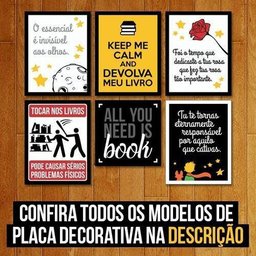 Placa Quadro Decorativo - Atenção Não Toque Nos Livros 27x35 - 3